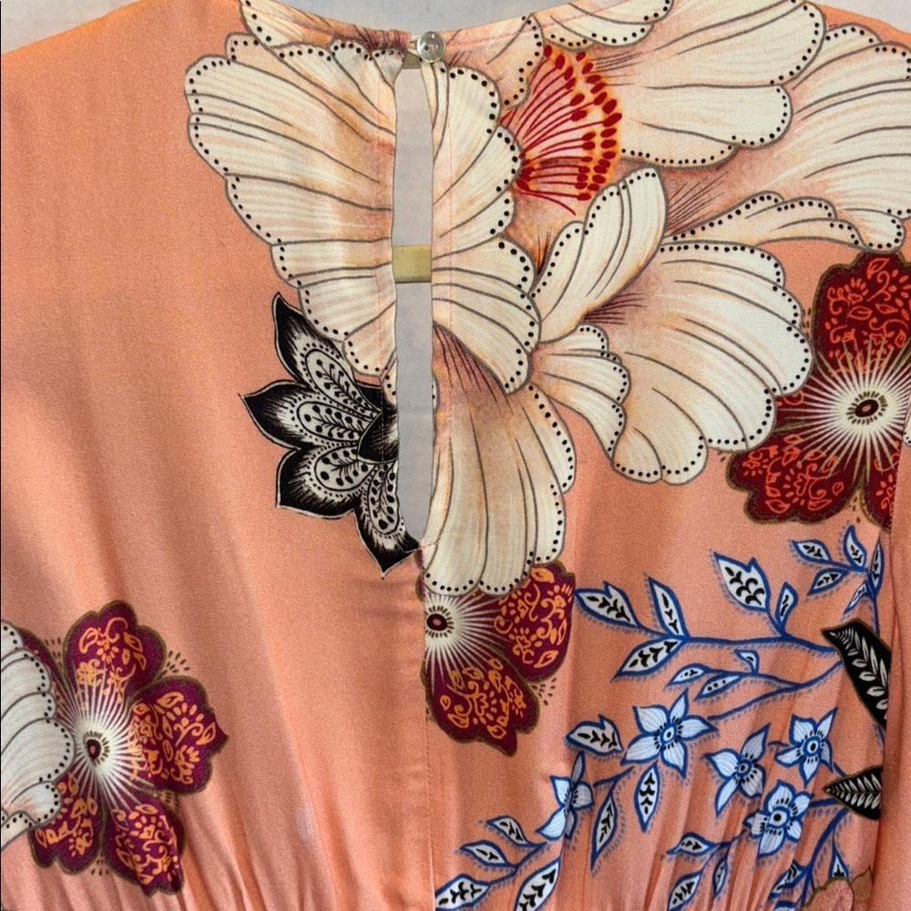 FARM RIO FOR ANTHROPOLOGY TOPANGA BOHO HIPPIE MINI MULTICOLORED FLORAL DRESS SM - Picture 9 of 14